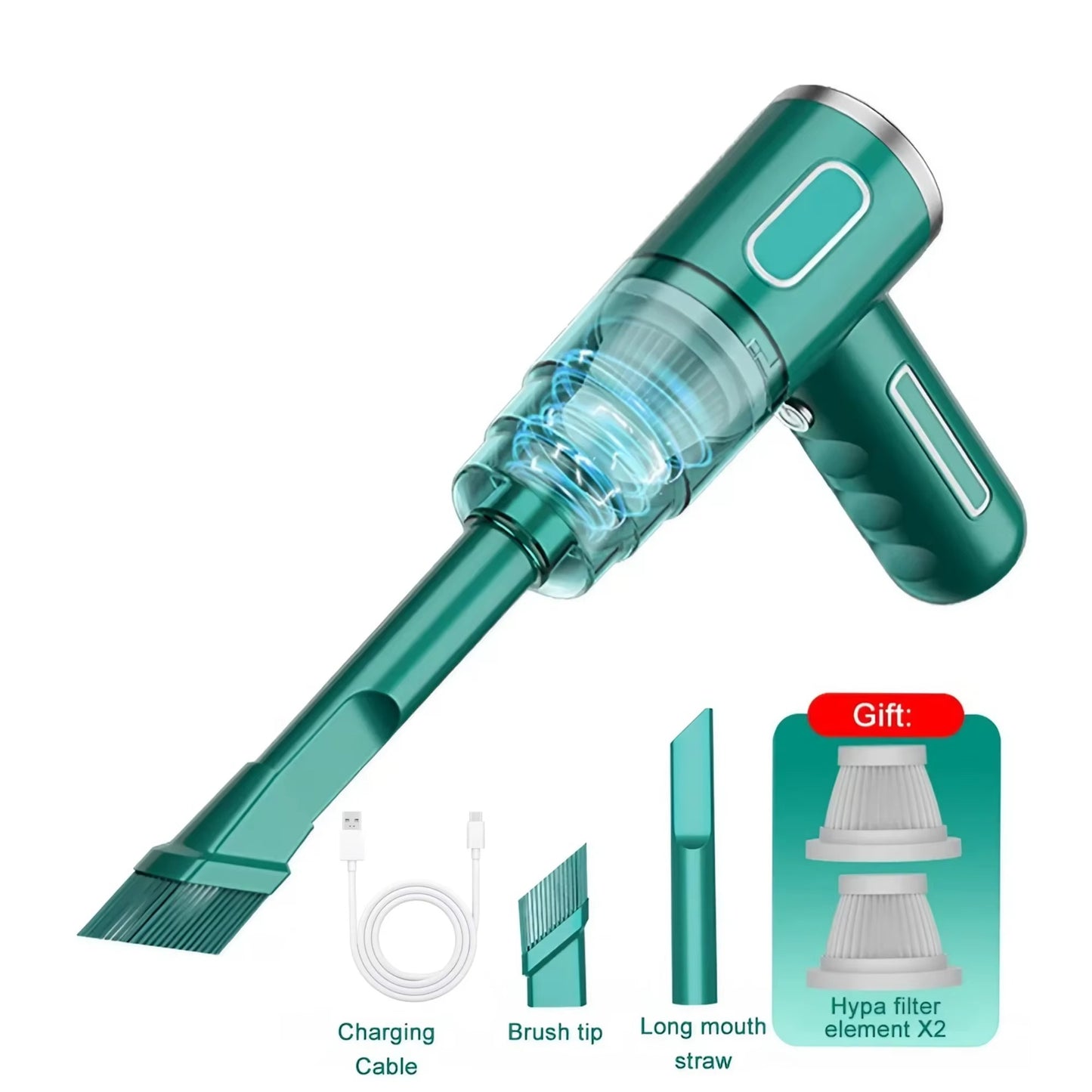 Mini Auto Staubsauger USB – Starke Leistung, Kabellos, Doppelfilter, Sofortige Reinigung