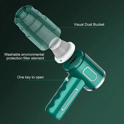 Mini Auto Staubsauger USB – Starke Leistung, Kabellos, Doppelfilter, Sofortige Reinigung