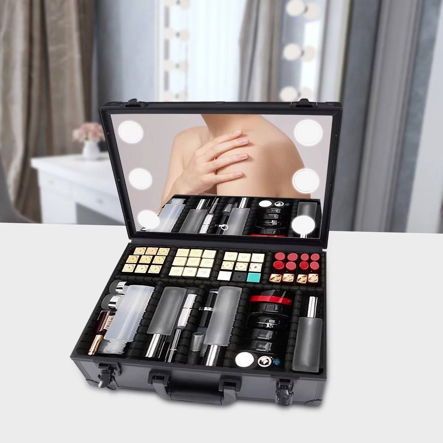 Reise-Make-up Organizer mit LED-Licht – Immer perfekt gestylt
